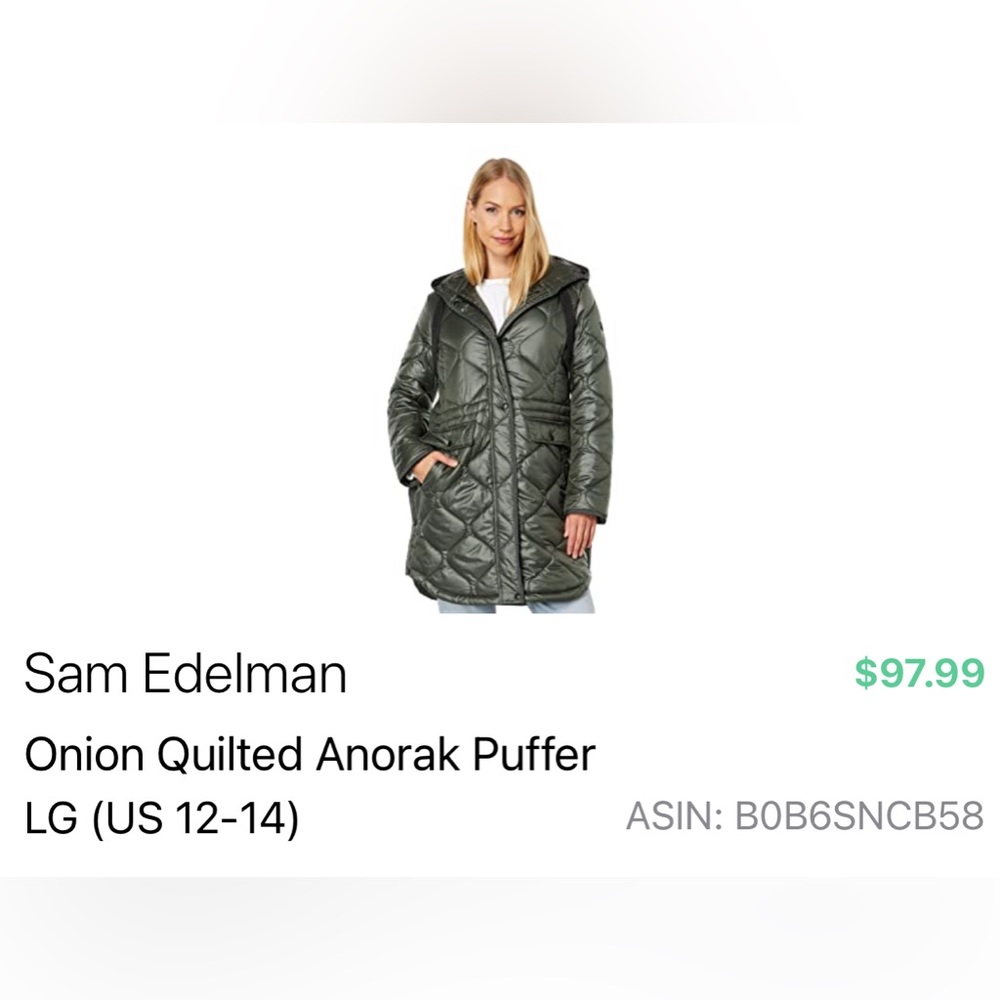 Sam Edelman Hooded Quilted Jacked 💚